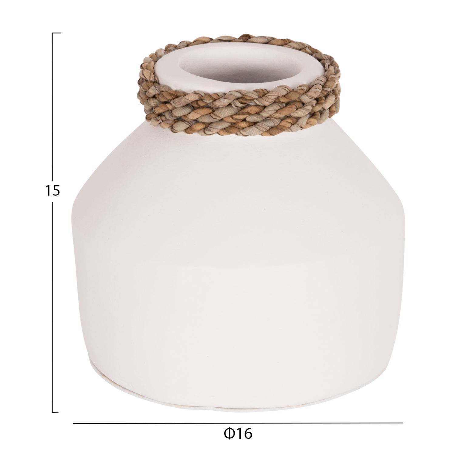 ΕΠΙΤΡΑΠΕΖΙΟ ΔΙΑΚΟΣΜΗΤΙΚΟ ΒΑΖΟ FB94687.02XS ΤΕΡΑΚΟΤΑ ΣΕ ΛΕΥΚΟ--Φ16x15Υεκ. - Image 2