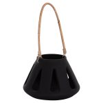 ΕΠΙΤΡΑΠΕΖΙΟ ΦΑΝΑΡΙ FB94696.01S ΜΑΥΡΟ FIBER CEMENT & ΧΕΡΟΥΛΙ RATTAN Φ25x17Yεκ.