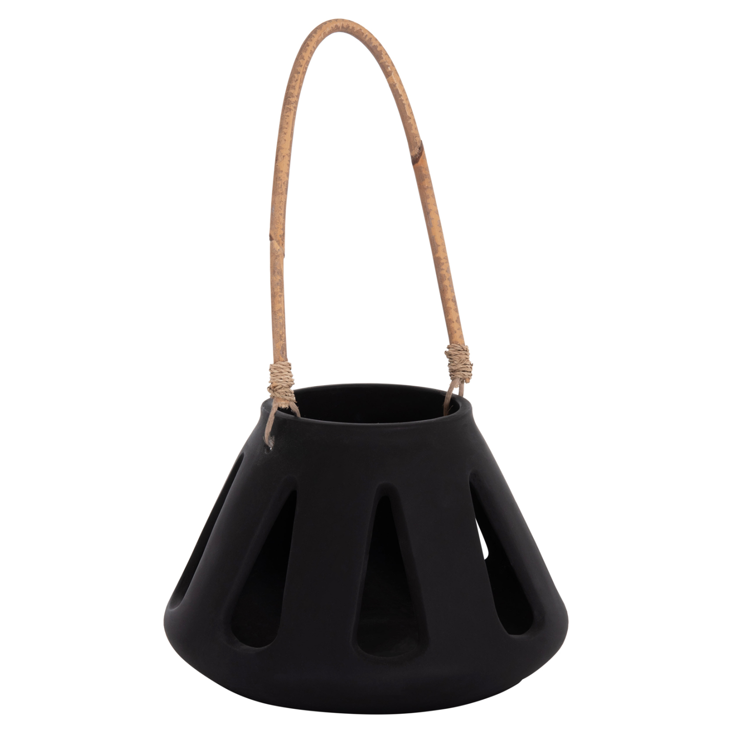 ΕΠΙΤΡΑΠΕΖΙΟ ΦΑΝΑΡΙ FB94696.01S ΜΑΥΡΟ FIBER CEMENT & ΧΕΡΟΥΛΙ RATTAN Φ25x17Yεκ.