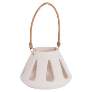 ΕΠΙΤΡΑΠΕΖΙΟ ΦΑΝΑΡΙ FB94696.02S ΛΕΥΚΟ FIBER CEMENT & ΧΕΡΟΥΛΙ RATTAN Φ25x17Yεκ.