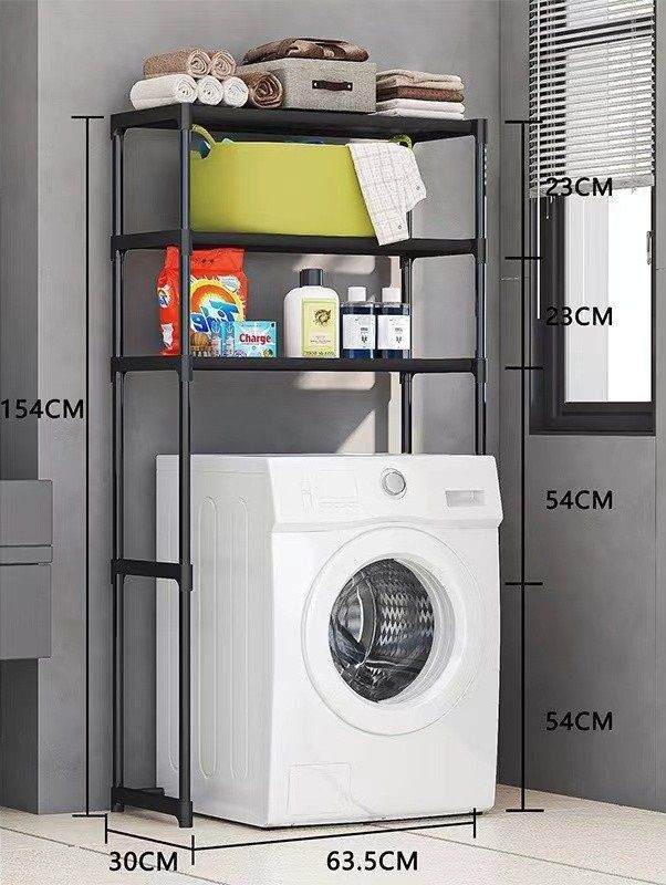 Επιδαπέδια ραφιέρα μπάνιου - YX9110-3 - 521629 - Black - Image 2