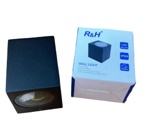 Επιτοίχιο Εξωτερικό Σποτ Φωτιστικό μονής κατεύθυνσης με ντουί GU10 25W IP65 RH Μαύρο