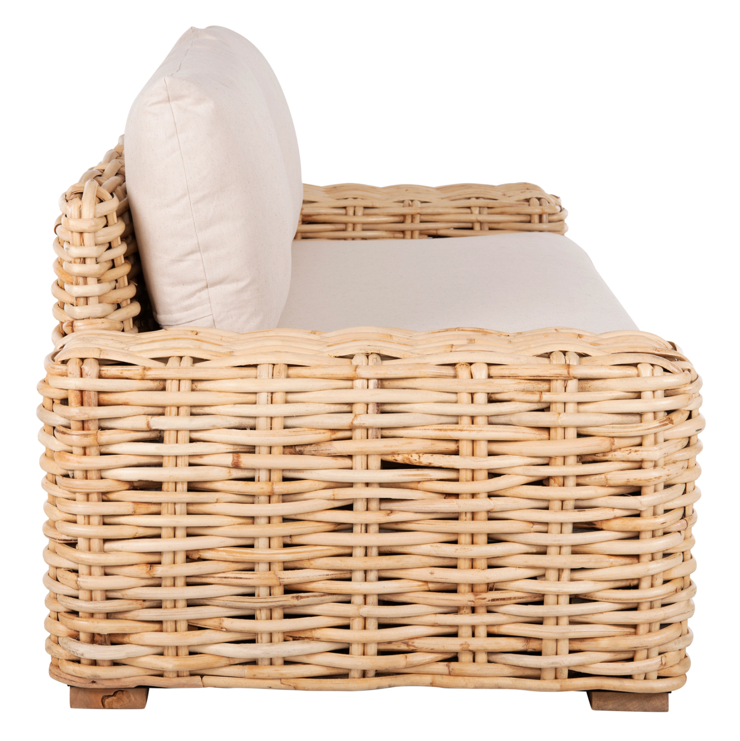 ΚΑΝΑΠΕΣ ΔΙΘΕΣΙΟΣ ΕΞ.ΧΩΡΟΥ FB99809 ΞΥΛΟ MANGO-RATTAN ΦΥΣΙΚΟ-ΛΕΥΚΑ ΜΑΞΙΛΑΡΙΑ 192x88x70-85Υεκ. - Image 4