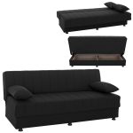 ΚΑΝΑΠΕΣ ΚΡΕΒΑΤΙ ANDRI ΤΡΙΘΕΣΙΟΣ ΜΑΥΡΟΣ FB93239.01 180x72x77 εκ.