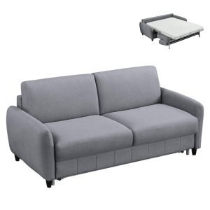 ΚΑΝΑΠΕΣ-ΚΡΕΒΑΤΙ ΜΕ ΑΝΑΔΙΠΛ.ΣΤΡΩΜΑ FB93311.01 ΓΚΡΙ ΥΦΑΣΜΑ 190x98x90Υεκ