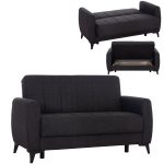 ΚΑΝΑΠΕΣ ΚΡΕΒΑΤΙ ΜΕ ΑΠΟΘ.ΧΩΡΟ ΔΙΘΕΣΙΟΣ FB93293.01 ΓΚΡΙ ΥΦΑΣΜΑ 144x75x84Υεκ.