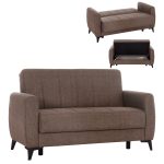 ΚΑΝΑΠΕΣ ΚΡΕΒΑΤΙ ΜΕ ΑΠΟΘ.ΧΩΡΟ ΔΙΘΕΣΙΟΣ FB93293.02 ΚΑΦΕ ΥΦΑΣΜΑ 144x75x84Υεκ.