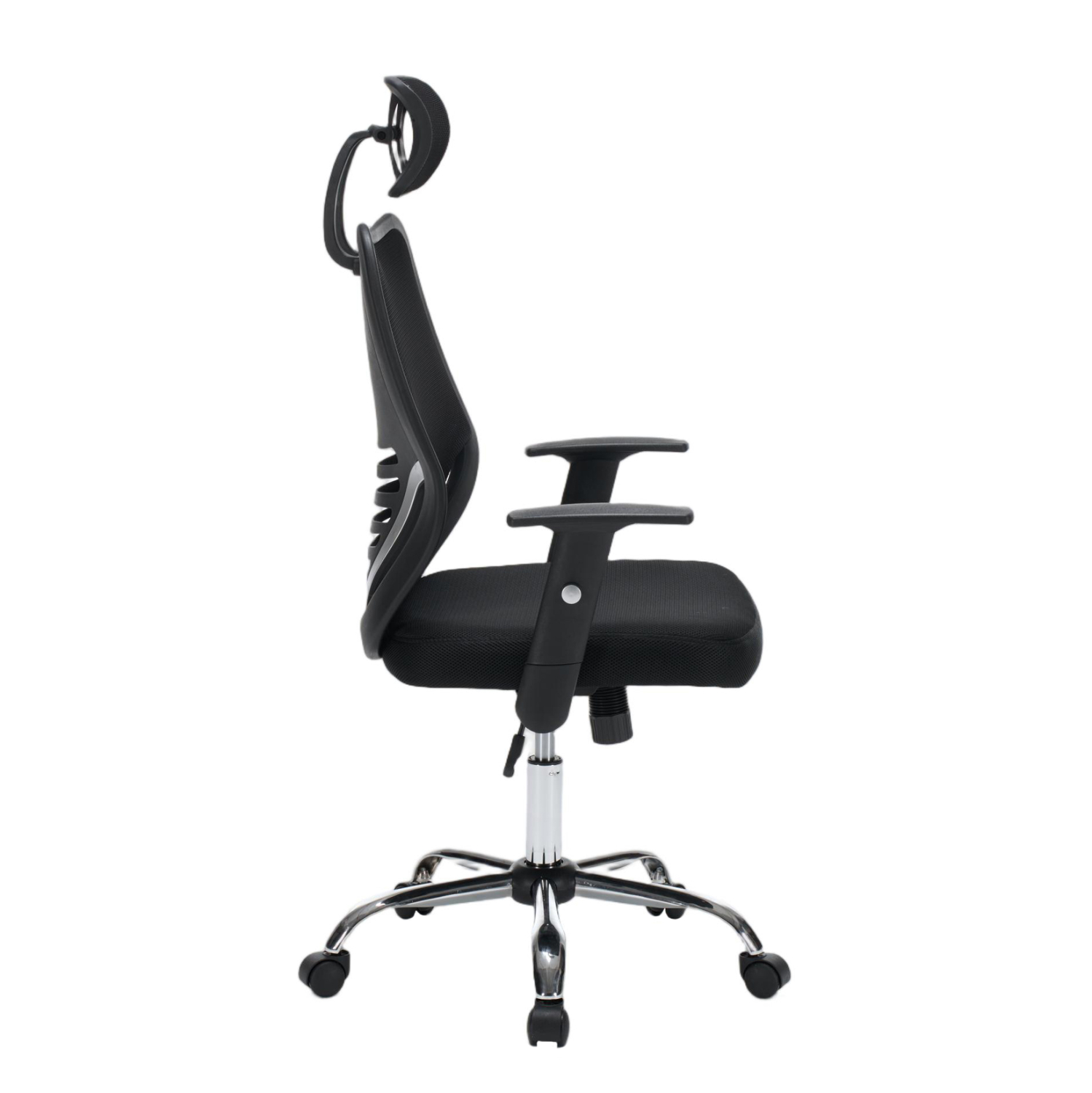 ΚΑΡΕΚΛΑ ΓΡΑΦΕΙΟΥ FB91206.01 ΜΑΥΡΟ MESH--ΒΑΣΗ ΧΡΩΜΙΟΥ 63x64x122Υεκ. - Image 4