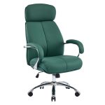 ΚΑΡΕΚΛΑ ΓΡΑΦΕΙΟΥ FB918357.07 ΠΡΑΣΙΝΟ PU ΔΕΡΜΑ--ΒΑΣΗ ΧΡΩΜΙΟΥ 66x74x128Υεκ