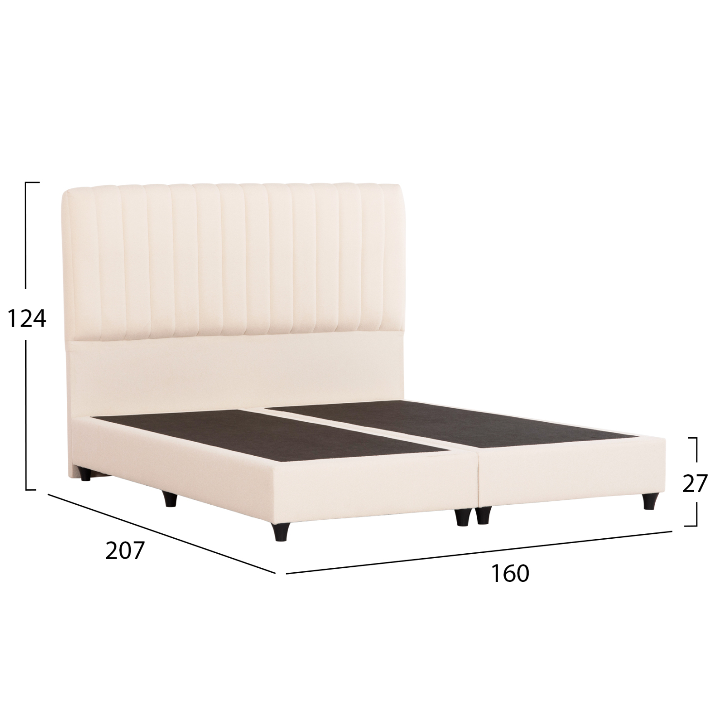 ΚΡEΒΑΤΙ ΔΙΠΛΟ FB9717 ΜΠΕΖ ΥΦΑΣΜΑ ΓΙΑ ΣΤΡΩΜΑ 160x200εκ. - Image 3