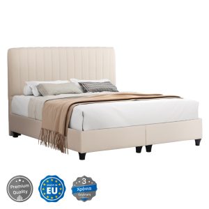 ΚΡEΒΑΤΙ ΔΙΠΛΟ FB9717 ΜΠΕΖ ΥΦΑΣΜΑ ΓΙΑ ΣΤΡΩΜΑ 160x200εκ.