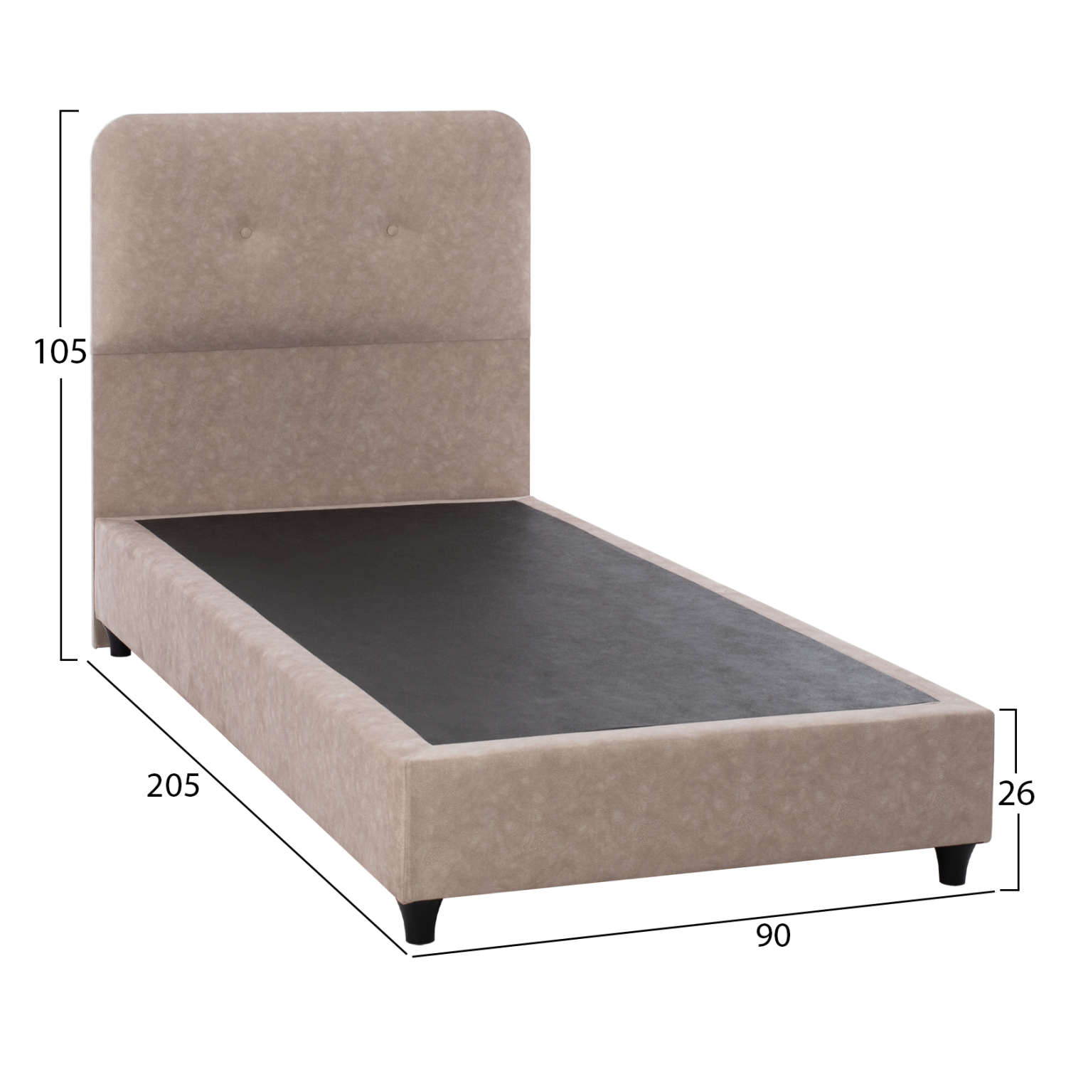 ΚΡΕΒΑΤΙ DOLORES ΜΠΕΖ ΥΦΑΣΜΑ FB9649.22 ΓΙΑ ΣΤΡΩΜΑ 90x200 εκ. - Image 3