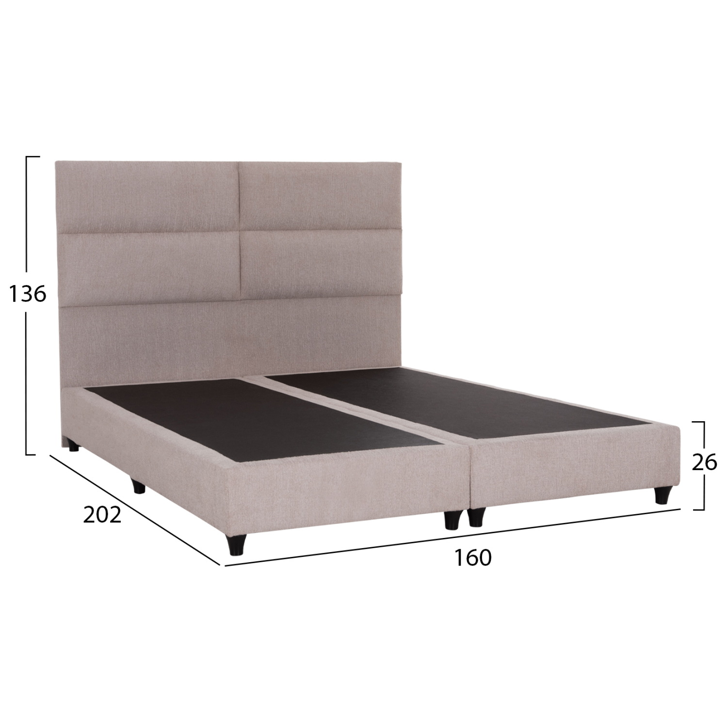 ΚΡΕΒΑΤΙ FB9616.32 ΜΠΕΖ ΥΦΑΣΜΑ ΓΙΑ ΣΤΡΩΜΑ 160x200εκ - Image 3