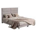 ΚΡΕΒΑΤΙ ΥΠΕΡΔΙΠΛΟ ΑΠΟ ΜΠΕΖ ΥΦΑΣΜΑ FB9628.32 ΓΙΑ ΣΤΡΩΜΑ 180x200 εκ.