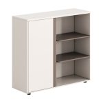 ΝΤΟΥΛΑΠΙ/ΒΙΒΛΙΟΘΗΚΗ FB918282 ΜΕΛΑΜΙΝΗ ΛΕΥΚΗ & ΑΝΟΙΧΤΟ ΚΑΦΕ 120x40x110Υεκ.