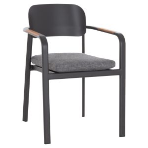 ΠΟΛΥΘΡΟΝΑ ΤΡΑΠΕΖΑΡΙΑΣ FB96414.01 ΓΚΡΙ ΑΛΟΥΜΙΝΙΟ-OLEFIN--ΞΥΛΟ TEAK 56x62x78Υεκ.