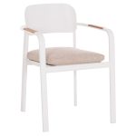 ΠΟΛΥΘΡΟΝΑ ΤΡΑΠΕΖΑΡΙΑΣ FB96414.02 ΛΕΥΚΟ ΑΛΟΥΜΙΝΙΟ-ΜΠΕΖ OLEFIN--TEAK 56x62x78Υεκ