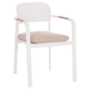 ΠΟΛΥΘΡΟΝΑ ΤΡΑΠΕΖΑΡΙΑΣ FB96414.02 ΛΕΥΚΟ ΑΛΟΥΜΙΝΙΟ-ΜΠΕΖ OLEFIN--TEAK 56x62x78Υεκ