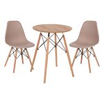 ΣΕΤ ΤΡΑΠΕΖΑΡΙΑΣ 3ΤΜΧ FB921370 ΣΤΡΟΓΓΥΛΟ ΤΡΑΠΕΖΙ Φ60 & 2 ΚΑΡΕΚΛΕΣ ΣΕ ΚΑΠΟΥΤΣΙΝΟ