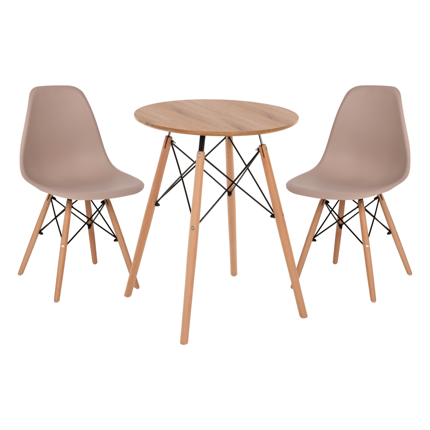 ΣΕΤ ΤΡΑΠΕΖΑΡΙΑΣ 3ΤΜΧ FB921370 ΣΤΡΟΓΓΥΛΟ ΤΡΑΠΕΖΙ Φ60 & 2 ΚΑΡΕΚΛΕΣ ΣΕ ΚΑΠΟΥΤΣΙΝΟ