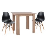 ΣΕΤ ΤΡΑΠΕΖΑΡΙΑΣ 3ΤΜΧ FB921376 ΤΕΤΡΑΓΩΝΟ ΤΡΑΠΕΖΙ SONAMA OAK--2 ΚΑΡΕΚΛΕΣ ΜΑΥΡΕΣ