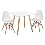 ΣΕΤ ΤΡΑΠΕΖΑΡΙΑΣ 3ΤΜΧ FB921377 ΤΕΤΡΑΓΩΝΟ ΤΡΑΠΕΖΙ ΛΕΥΚΟ--2 ΚΑΡΕΚΛΕΣ ΛΕΥΚΕΣ