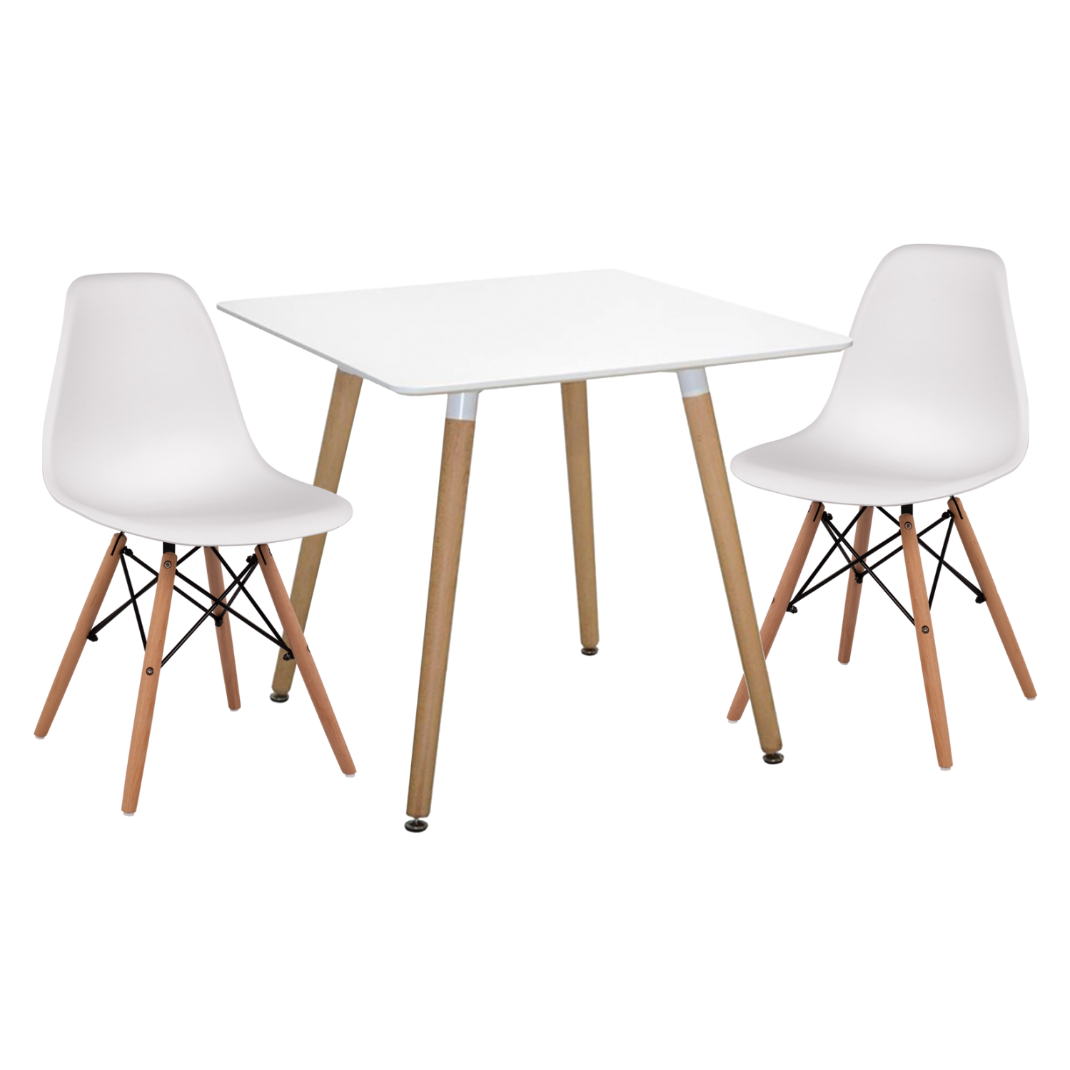 ΣΕΤ ΤΡΑΠΕΖΑΡΙΑΣ 3ΤΜΧ FB921377 ΤΕΤΡΑΓΩΝΟ ΤΡΑΠΕΖΙ ΛΕΥΚΟ--2 ΚΑΡΕΚΛΕΣ ΛΕΥΚΕΣ