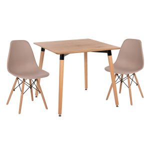 ΣΕΤ ΤΡΑΠΕΖΑΡΙΑΣ 3ΤΜΧ FB921379 ΤΕΤΡΑΓΩΝΟ ΤΡΑΠΕΖΙ--2 ΚΑΡΕΚΛΕΣ ΣΕ ΚΑΠΟΥΤΣΙΝΟ