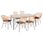 ΣΕΤ ΤΡΑΠΕΖΑΡΙΑΣ 7ΤΜΧ FB910495 WICKER ΜΠΕΖ-ΜΕΤΑΛΛΟ ΜΑΥΡΟ