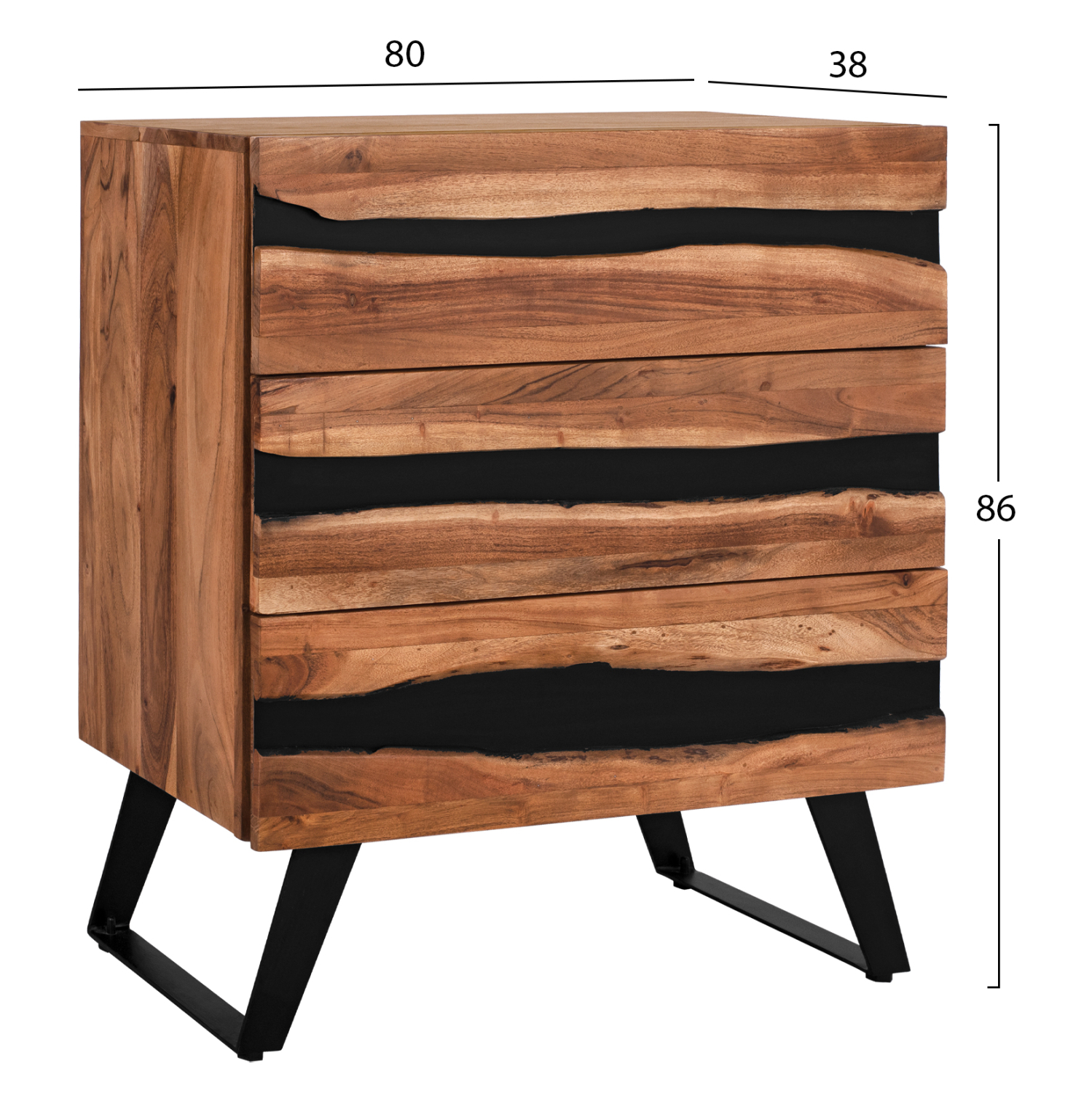 ΣΥΡΤΑΡΙΕΡΑ ΑΠΟ ΜΑΣΙΦ ΞΥΛΟ ΑΚΑΚΙΑΣ FB98361.11 80x38x86Y εκ. - Image 2