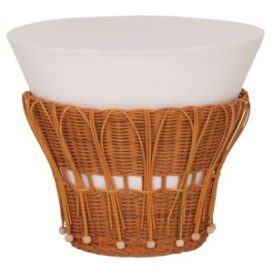 ΤΡΑΠΕΖΙ ΒΟΗΘΗΤΙΚΟ FB918164.02S FIBER CEMENT ΛΕΥΚΟ-ΦΥΣΙΚΟ RATTAN--Φ42x36Υεκ