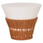 ΤΡΑΠΕΖΙ ΣΑΛΟΝΙΟΥ FB918164.02L FIBER CEMENT ΛΕΥΚΟ-ΦΥΣΙΚΟ RATTAN--Φ55x45Υεκ