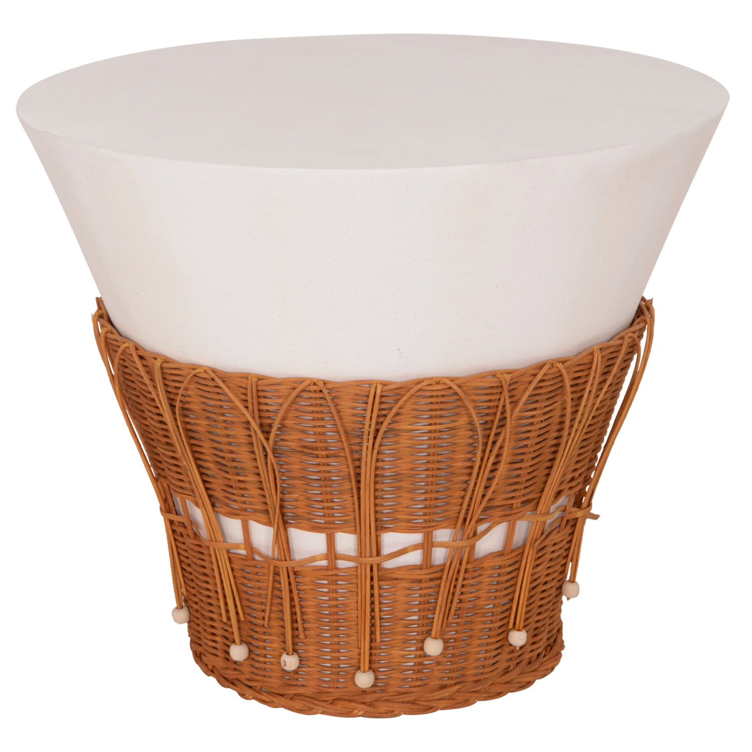 ΤΡΑΠΕΖΙ ΣΑΛΟΝΙΟΥ FB918164.02L FIBER CEMENT ΛΕΥΚΟ-ΦΥΣΙΚΟ RATTAN--Φ55x45Υεκ - Image 4