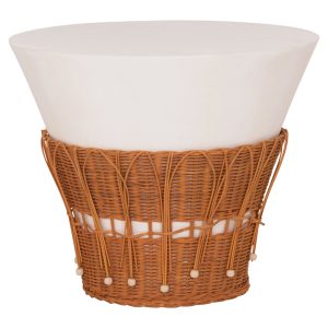 ΤΡΑΠΕΖΙ ΣΑΛΟΝΙΟΥ FB918164.02L FIBER CEMENT ΛΕΥΚΟ-ΦΥΣΙΚΟ RATTAN--Φ55x45Υεκ