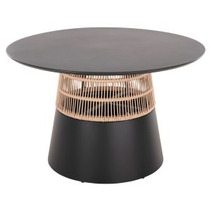 ΤΡΑΠΕΖΙ ΣΤΡΟΓΓΥΛΟ FB96106.01 ΑΝΘΡΑΚΙ ΑΛΟΥΜΙΝΙΟ-ΜΠΕΖ ΣΧΟΙΝΙ Φ120x75Υεκ.