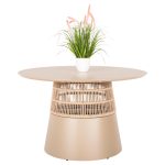 ΤΡΑΠΕΖΙ ΣΤΡΟΓΓΥΛΟ FB96106.04 ΣΑΜΠΑΝΙ ΑΛΟΥΜΙΝΙΟ-ΜΠΕΖ ΣΧΟΙΝΙ Φ120x75Υεκ.