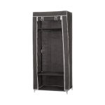 Υφασμάτινη ντουλάπα ρούχων με ράφια - 8875 - 521711 - Dark Grey