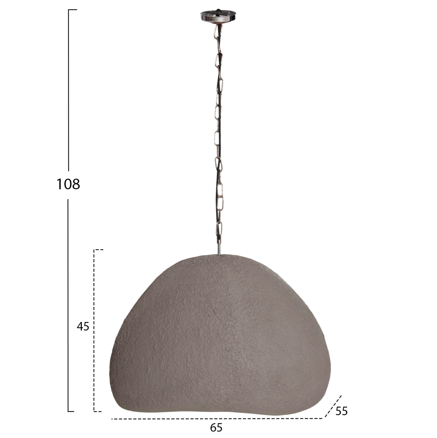 ΦΩΤΙΣΤΙΚΟ ΟΡΟΦΗΣ ΚΡΕΜΑΣΤΟ FB94703.03L FIBER CEMENT ΓΚΡΙ 65x55x45Υεκ. - Image 2