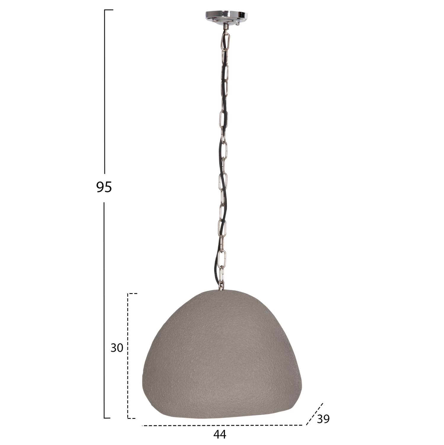 ΦΩΤΙΣΤΙΚΟ ΟΡΟΦΗΣ ΚΡΕΜΑΣΤΟ FB94703.03S FIBER CEMENT ΓΚΡΙ 44x39x30Υεκ. - Image 2