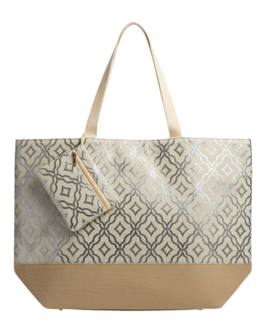 BAG TO BAG Τσάντα θαλάσσης YY1119 - Ασημί ΓΥΝΑΙΚΕΙΕΣ ΤΣΑΝΤΕΣ > SPRING – SUMMER 2026 > Τσάντες Θαλάσσης - Γυναικείες Τσάντες