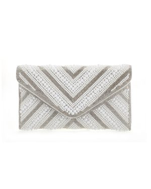 BAG TO BAG Τσάντα φάκελος clutch MD2433 - Ασπρο ΓΥΝΑΙΚΕΙΕΣ ΤΣΑΝΤΕΣ > SPRING – SUMMER 2026 > Βραδινά Τσαντάκια / Clutch - Γυναικείες Τσάντες