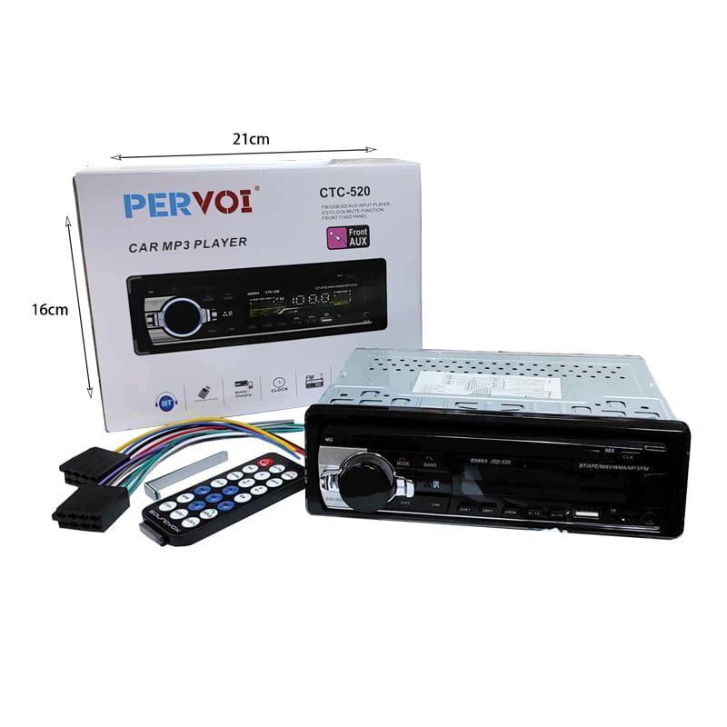 PerVoi MP3 player αυτοκινήτου USB, SD, FM, BT, Clock, Aux CTC-520 - Car MP3 player 014371 - Image 3