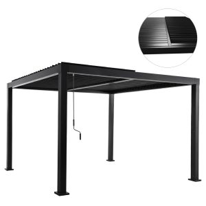 ΒΙΟΚΛΙΜΑΤΙΚΗ ΠΕΡΓΚΟΛΑ ΑΛΟΥΜΙΝΙΟΥ PREMIUM FB96609.01 ΜΑΥΡΟ 300x300x240Υ