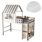 ΚΟΥΚΕΤΑ ΠΑΙΔΙΚΗ ΜΕ ΡΑΦΙΑ FB921321 ΞΥΛΟ ΠΕΥΚΟΥ ΛΕΥΚΟ/ΓΚΡΙ--ΜΕ ΣΤΡΩΜΑ 90x190εκ