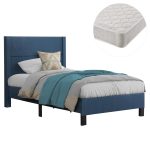 ΚΡΕΒΑΤΙ ΜΟΝΟ & ΣΤΡΩΜΑ FB921203.14 ΜΠΛΕ ΥΦΑΣΜΑ--ΓΙΑ 120x200εκ