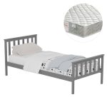 ΚΡΕΒΑΤΙ ΠΑΙΔΙΚΟ ΜΕ ΣΤΡΩΜΑ FB921300.02 ΞΥΛΟ ΠΕΥΚΟΥ ΣΕ ΓΚΡΙ- ΓΙΑ ΣΤΡΩΜΑ 90x190εκ