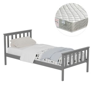 ΚΡΕΒΑΤΙ ΠΑΙΔΙΚΟ ΜΕ ΣΤΡΩΜΑ FB921300.02 ΞΥΛΟ ΠΕΥΚΟΥ ΣΕ ΓΚΡΙ- ΓΙΑ ΣΤΡΩΜΑ 90x190εκ