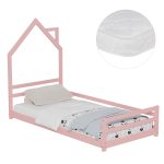 ΚΡΕΒΑΤΙ ΠΑΙΔΙΚΟ ΜΕ ΣΤΡΩΜΑ FB921301.02 ΞΥΛΟ ΠΕΥΚΟΥ ΣΕ ΡΟΖ--ΣΤΡΩΜΑ 90x190εκ