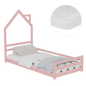 ΚΡΕΒΑΤΙ ΠΑΙΔΙΚΟ ΜΕ ΣΤΡΩΜΑ FB921301.02 ΞΥΛΟ ΠΕΥΚΟΥ ΣΕ ΡΟΖ--ΣΤΡΩΜΑ 90x190εκ