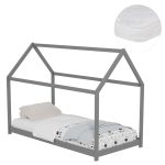 ΚΡΕΒΑΤΙ ΠΑΙΔΙΚΟ ΜΕ ΣΤΡΩΜΑ FB921302.02 ΞΥΛΟ ΠΕΥΚΟΥ ΣΕ ΓΚΡΙ--ΣΤΡΩΜΑ 90x190εκ